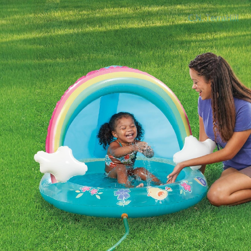 Kids Outdoor Water Table - Opblaasbaar spetterbad voor kinderen met regenboog