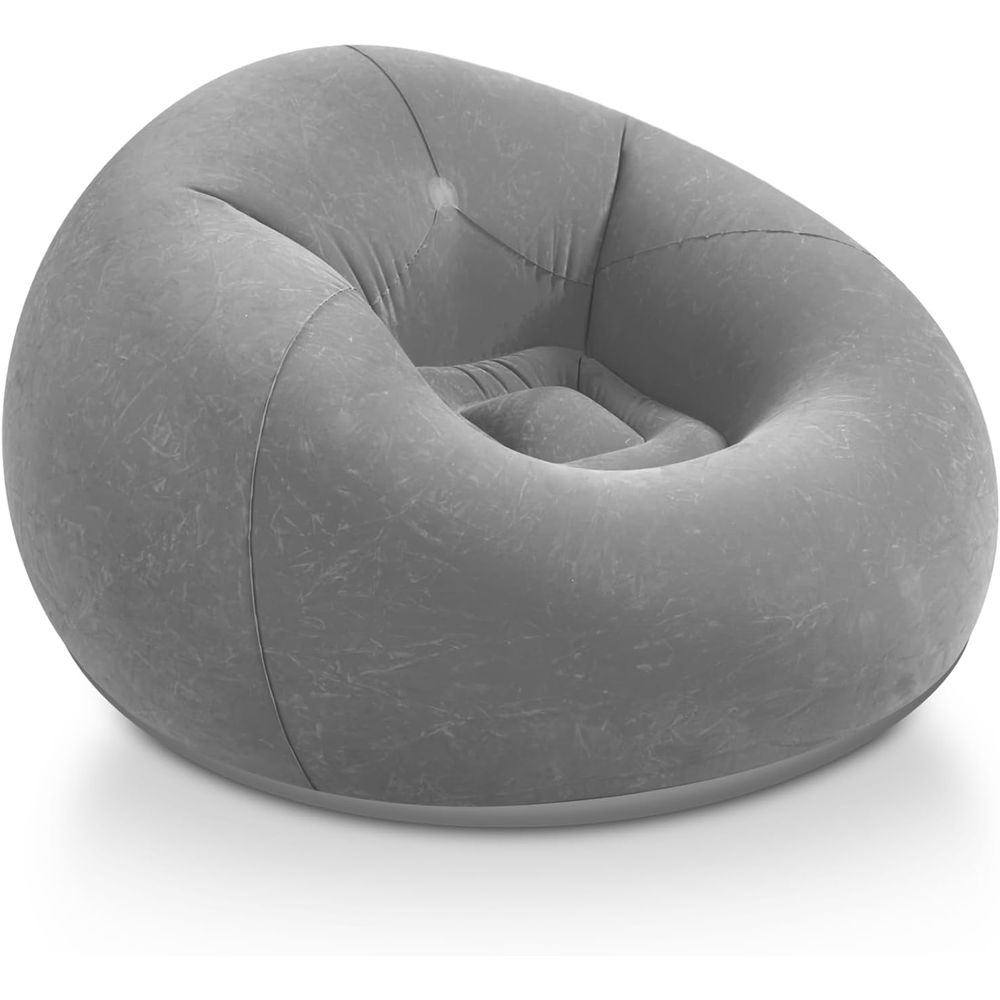 Kids Outdoor Lounger Chair - Opblaasbare zitzakken, grijze draagbare luie bank