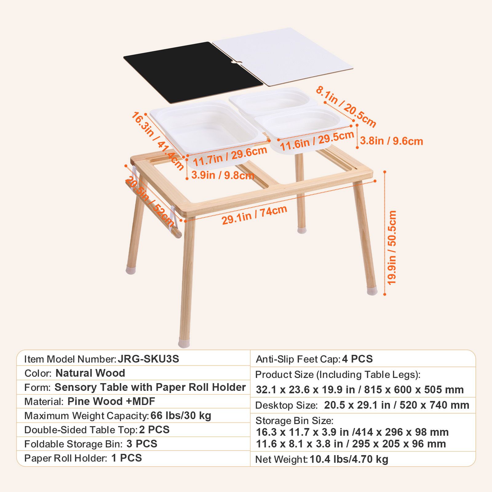 Kids Outdoor Sensory Table - Zintuiglijke tafel voor peuters, activiteitentafel voor