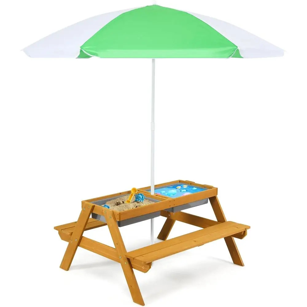 Kids Outdoor Water Table - 3-in-1 in hoogte verstelbare kinder picknicktafel