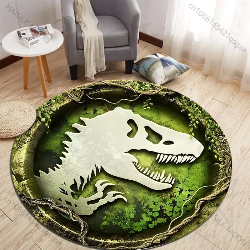 Kids Outdoor Mat - HD 3D Dinosaurus Print Ronde Tapijten