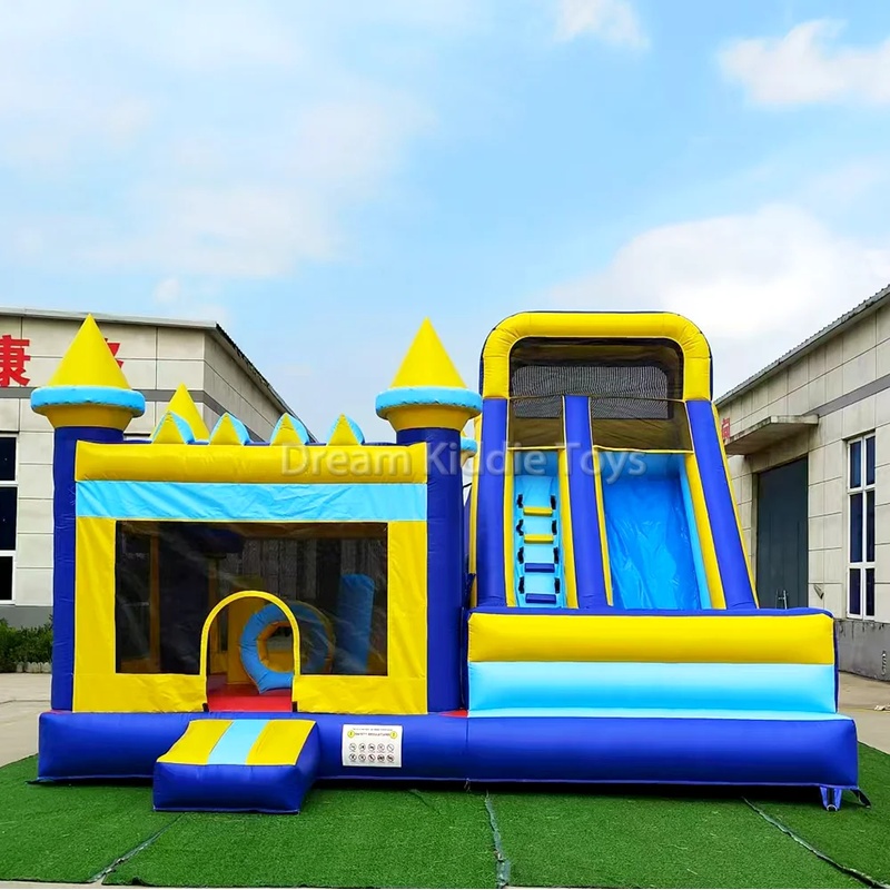 Kids Outdoor Wendy House - Buiten opblaasbare trampoline springkasteel met glijbaan