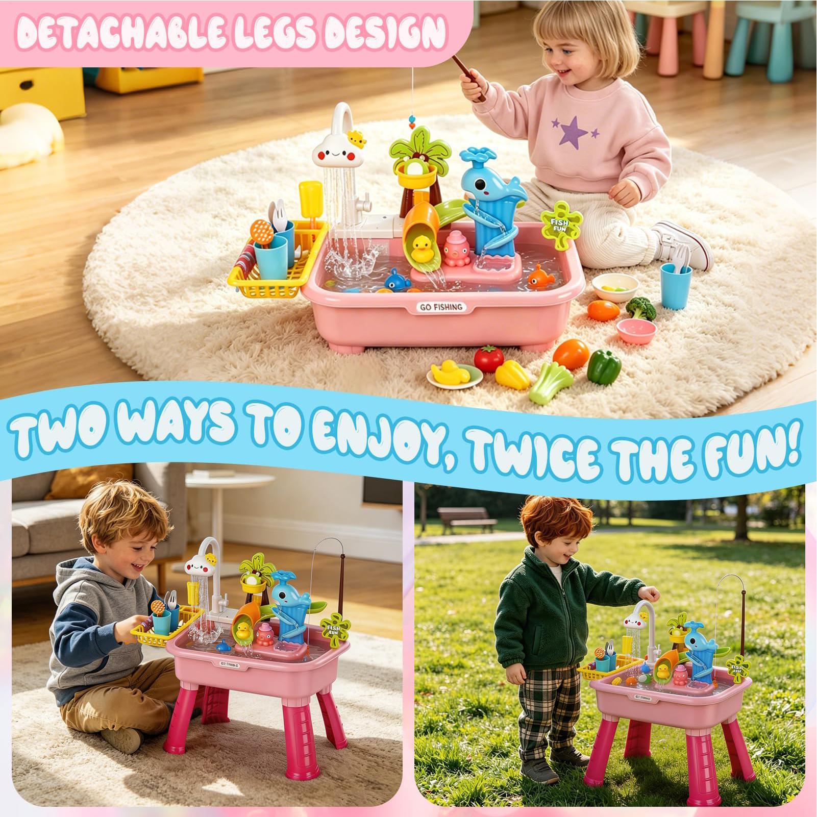 Kids Outdoor Sensory Table - Geüpgradede waterbak voor peuters, keuken speelgoed