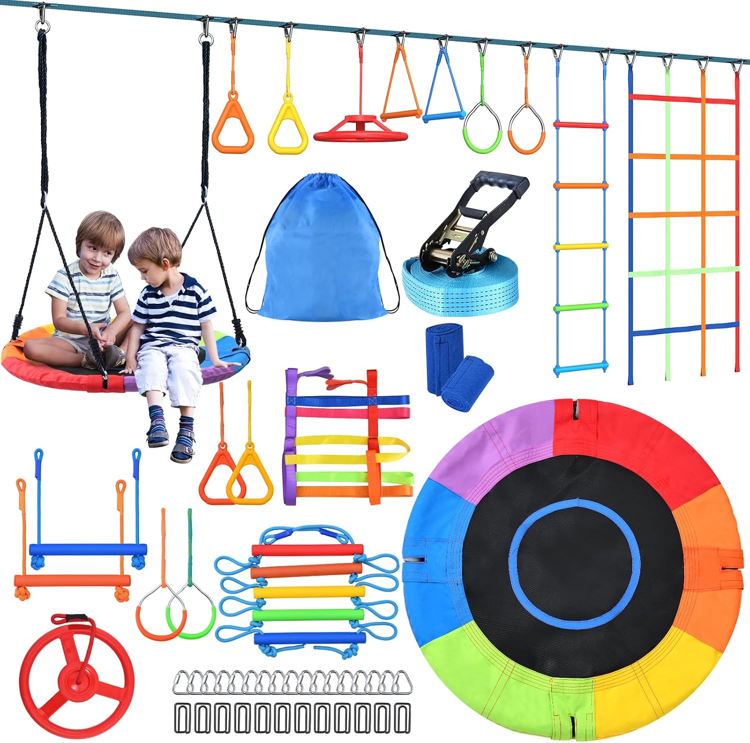 Kids Outdoor Ninja Set - Kinder Outdoor Ninja Warrior Hindernisbaan 50ft