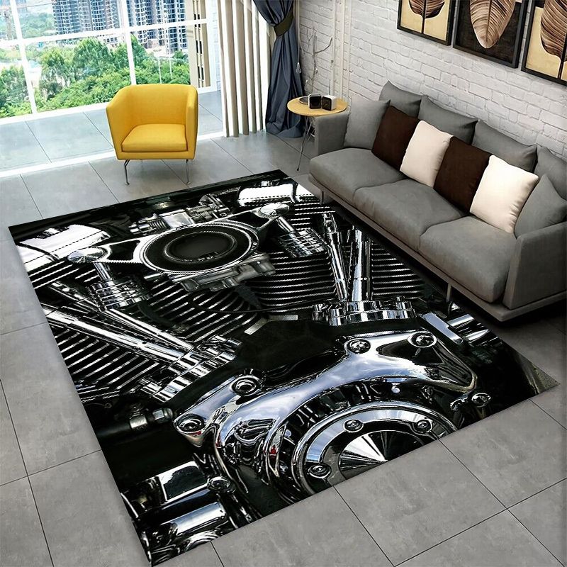 Kids Outdoor Mat - Retro H-Harleys Racing Moto Antislip Vloerkleed