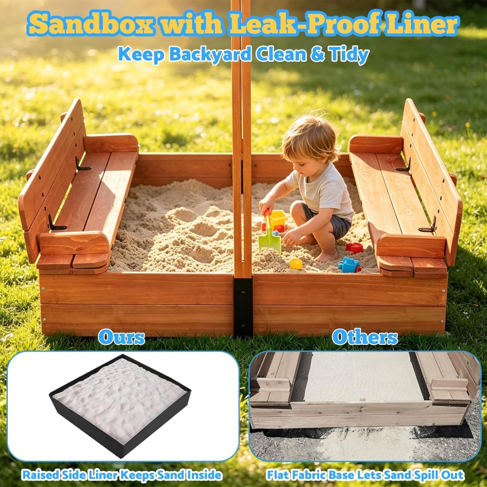 Amerikaanse houten kinderzandb - Kids Outdoor Bench recensie en prijs