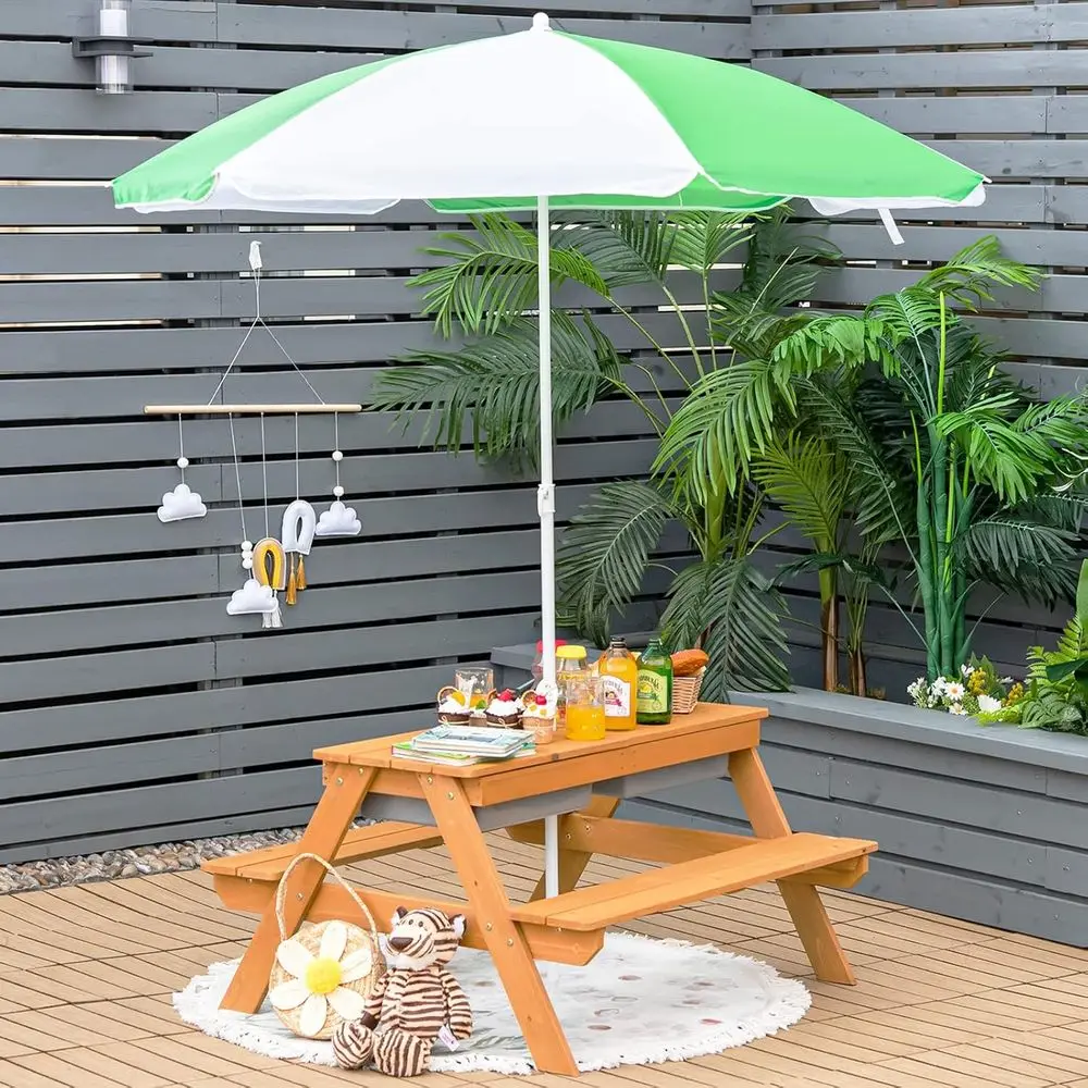 4-in-1 houten zand- en waterta - Kids Outdoor Water Table recensie en prijs