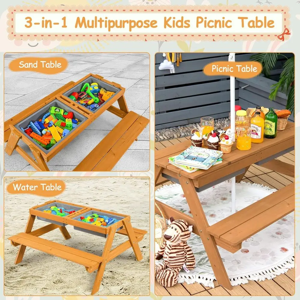 4-in-1 houten zand- en waterta - Kids Outdoor Water Table recensie en prijs
