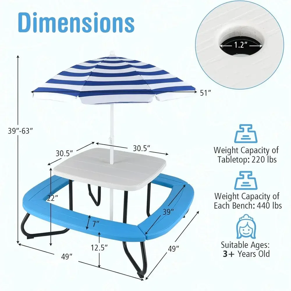 8-persoons picknicktafel voor  - Kids Outdoor Bench recensie en prijs