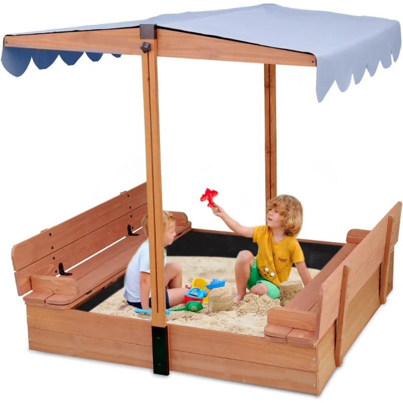Houten kinderzandbak met afdak - Kids Outdoor Bench recensie en prijs
