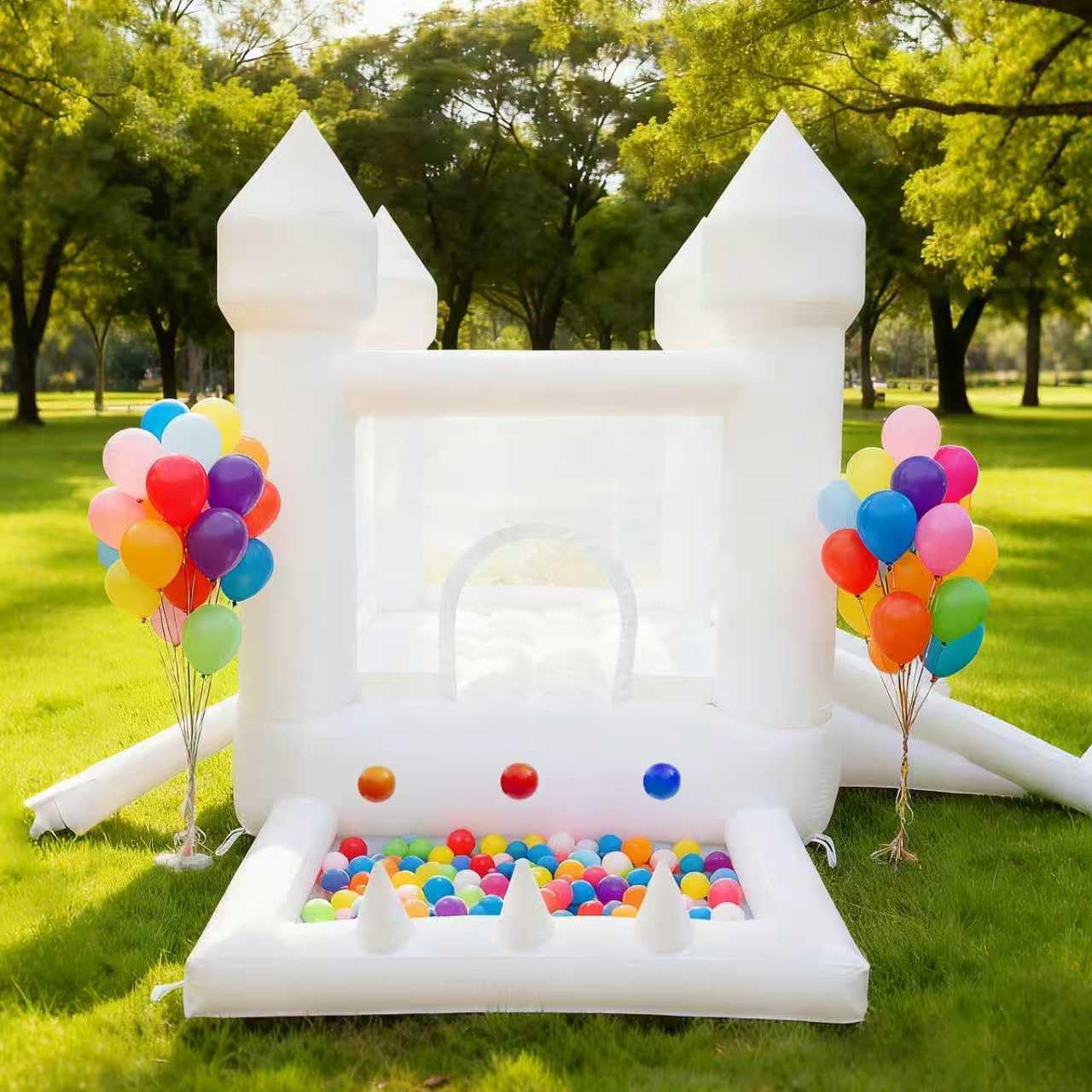 Witte springkasteel, binnen- e - Kids Outdoor Ball recensie en prijs