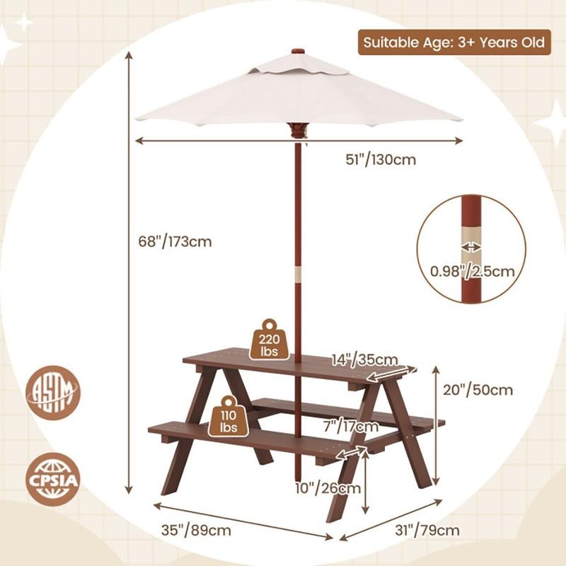 Buiten picknicktafelset voor 4 - Kids Outdoor Bench recensie en prijs