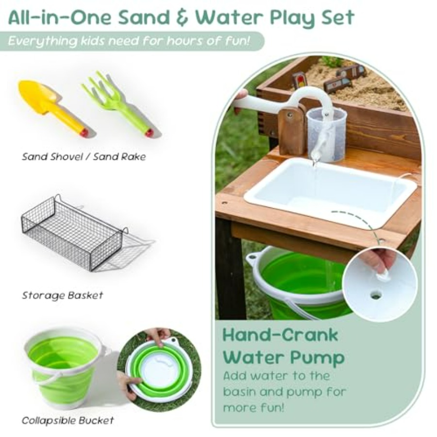 Buitenspeeltafel van hout voor - Kids Outdoor Sensory Table recensie en prijs