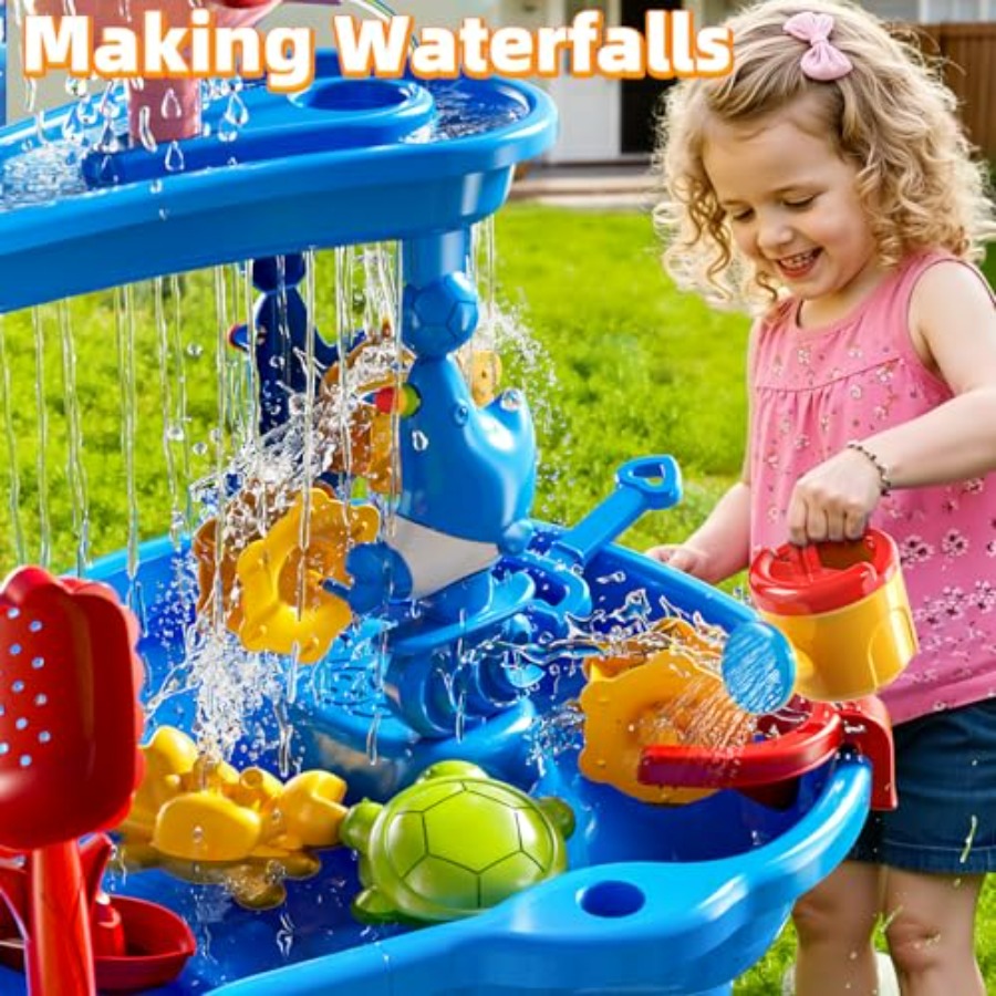 Buitenspeeltafel met 3 niveaus - Kids Outdoor Sensory Table recensie en prijs